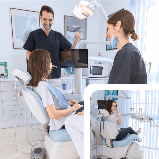 two doctors talking to patient